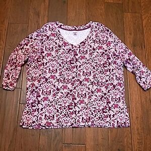 St. John's Bay 3/4 length sleeve V-neck top size 2X
